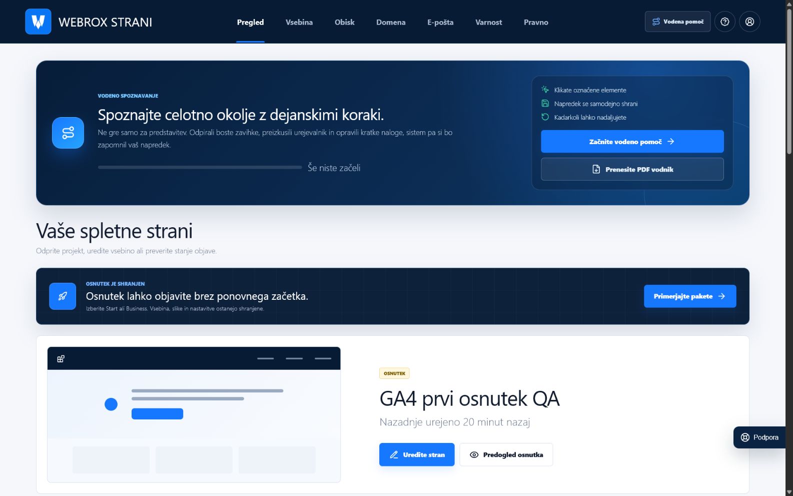 Pregled strani po objavi